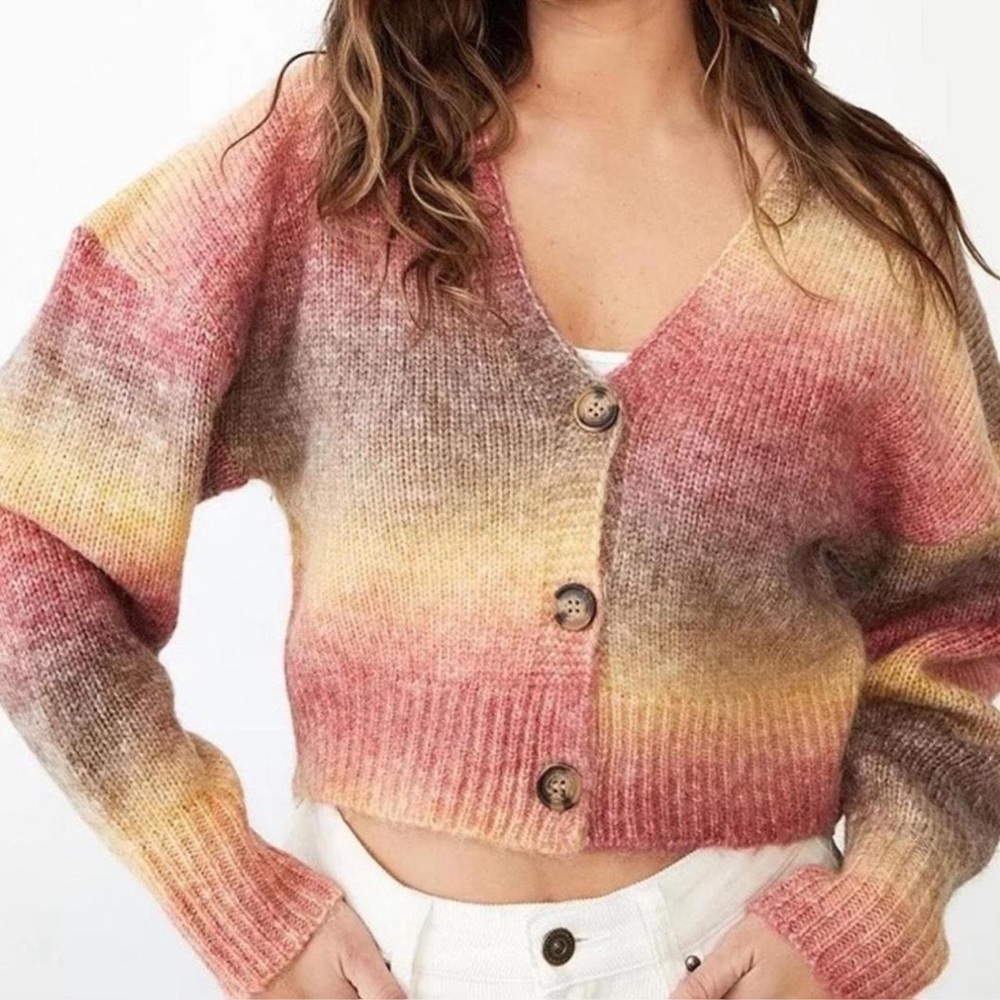 Cotton On Pink and Yellow Gradient Cardigan